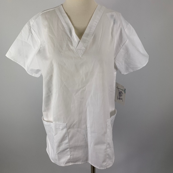 NWT Malibu Doc Small Scrub Top White - Picture 1 of 3